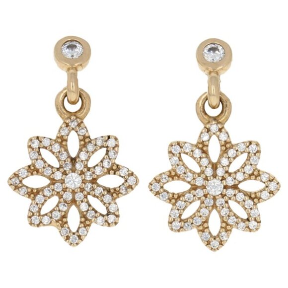 PANDORA Lace Botanique Dangle Earrings w Dust Bag New - Picture 2 of 4